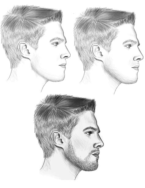 male side profile|male side profile drawing reference.